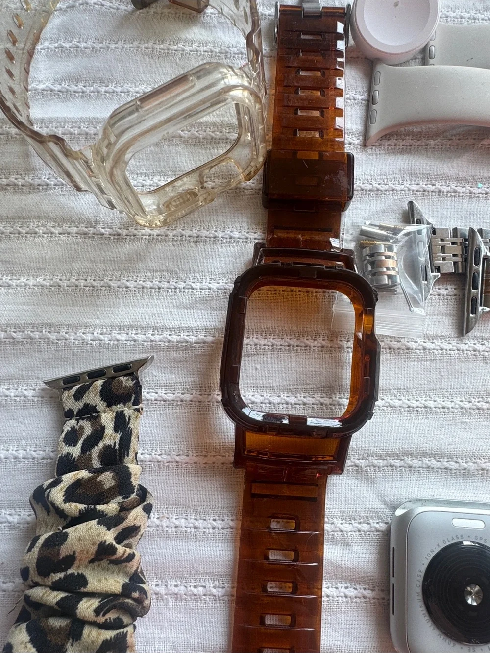 Apple Smartwatch with Assorted Bands - Brown, Pink, Gray, White, Leopard, Floral